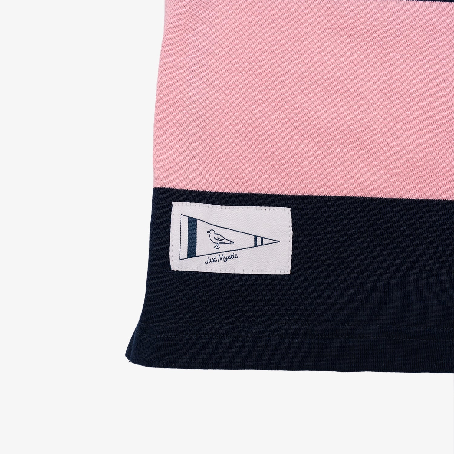 Classic Striped Rugby Shirt in Pink and Navy