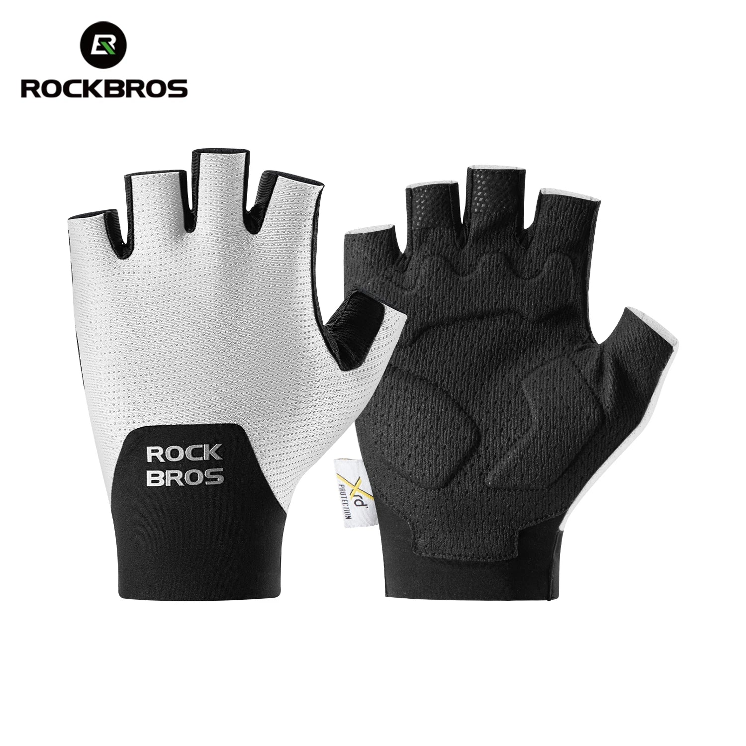 ROCKBROS Summer Cycling Short Finger Gloves Lightweight Elastic Breathable Mesh Gloves XRD Soft Palm Cushion Cycling Half Gloves