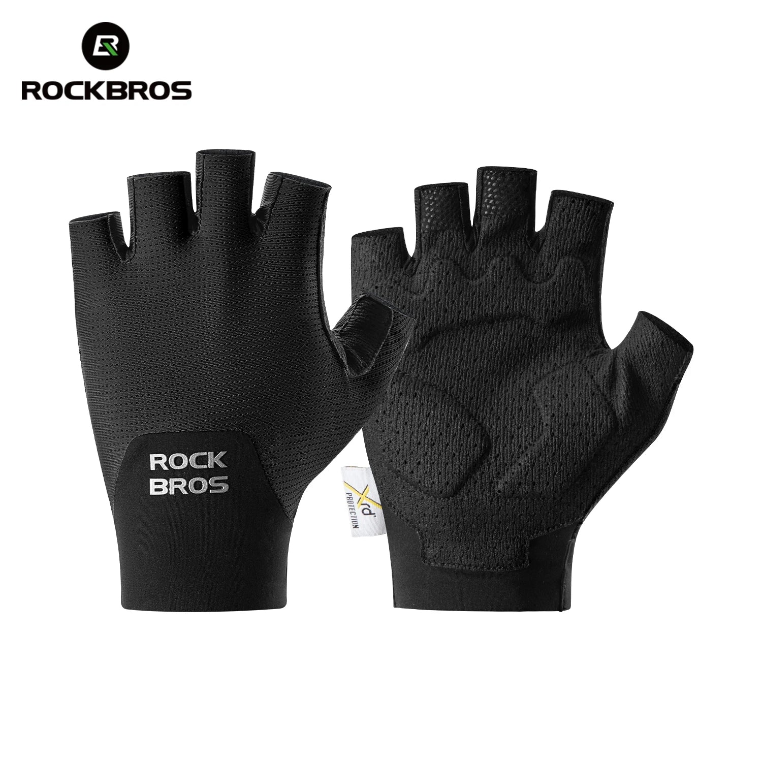 ROCKBROS Summer Cycling Short Finger Gloves Lightweight Elastic Breathable Mesh Gloves XRD Soft Palm Cushion Cycling Half Gloves