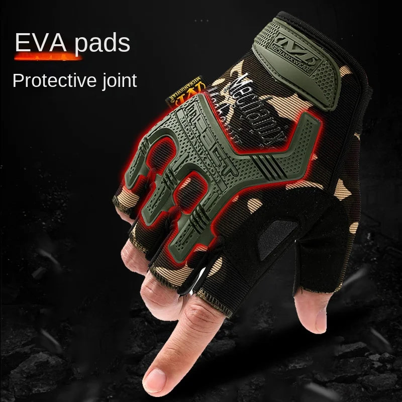 Popular Tactical Gloves Half Finger Special Forces Outdoor Mountaineering Riding Protection Men Half Finger Motorbike Gloves
