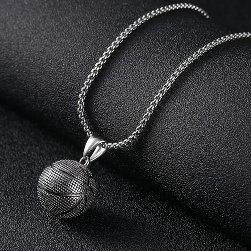 Dominant Basketball Pendant Men's  Stainless Steel Basketball Necklace