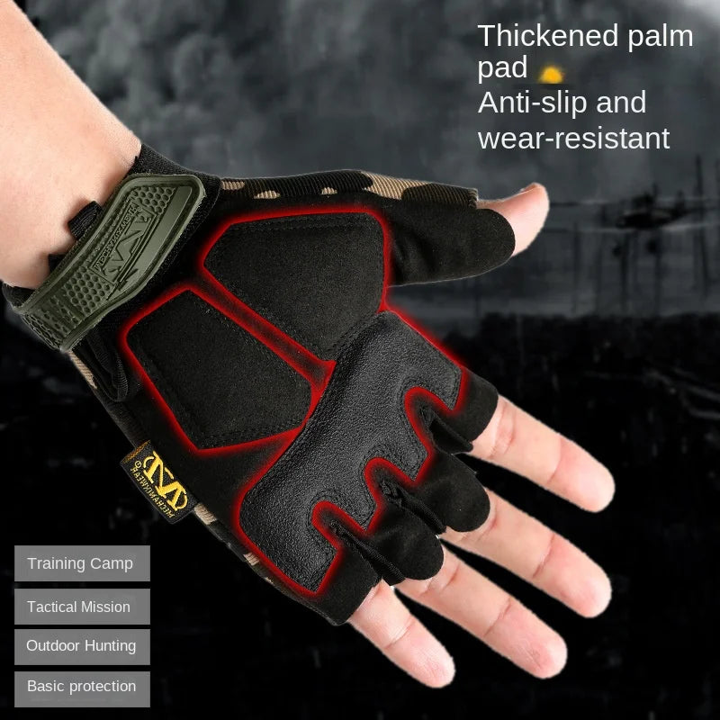 Popular Tactical Gloves Half Finger Special Forces Outdoor Mountaineering Riding Protection Men Half Finger Motorbike Gloves