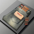 2026 Autumn Men's Casual Jeans Classic Fit Business Straight Stretch Denim Pants Blue Gray Basic Matching Brand Trousers